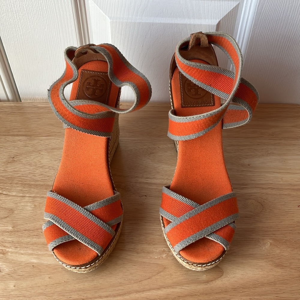 Tory Burch Tri-Color Fabric Adonis Espadrille Wed… - image 2